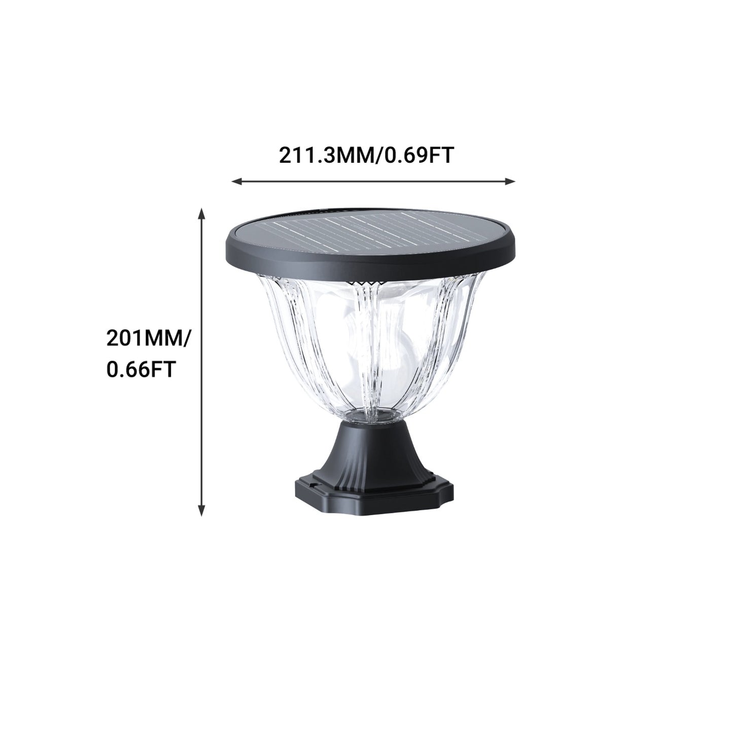 Solar Pillar Light for outdoor | 3 Color Selectable