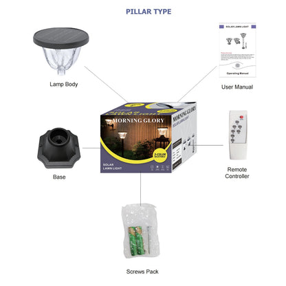 Solar Pillar Light for outdoor | 3 Color Selectable