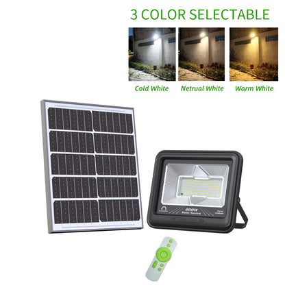 200W Solar Flood Light 3Color Selectable Remoate Control