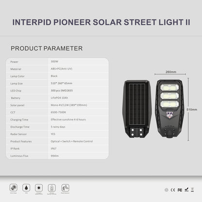 300W Solar Street Light 30000LM IP66