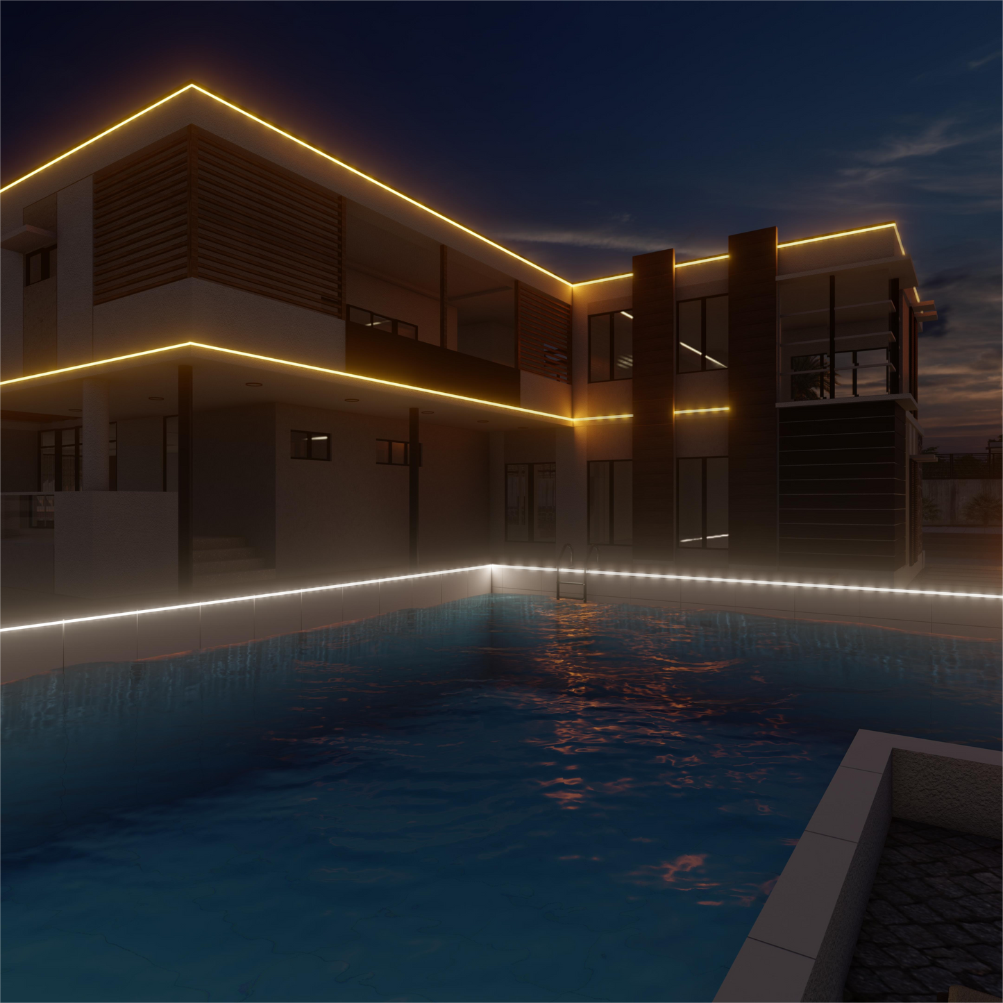 Solar LED Strip Light 50W 5000LM 5Meter Length – Waterproof -Warm White