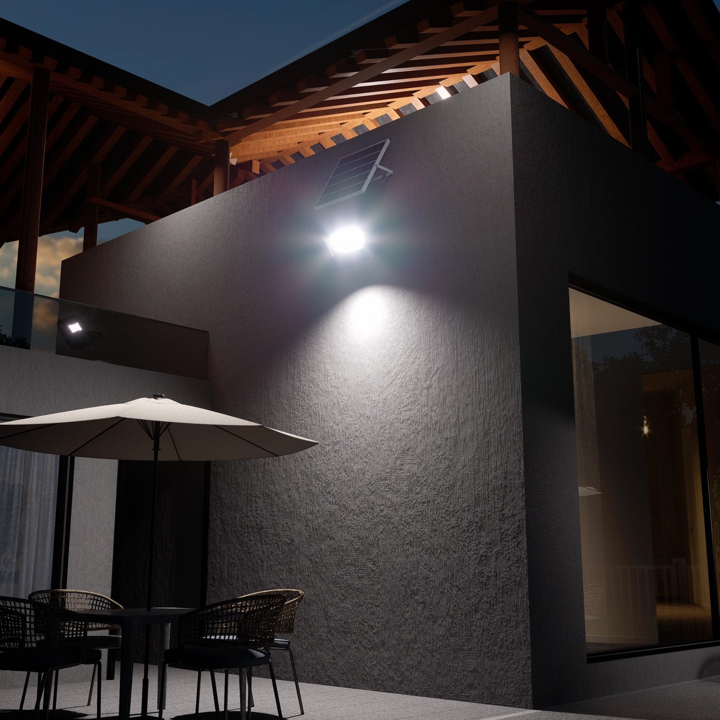 200W Solar Flood Light 3Color Selectable Remoate Control