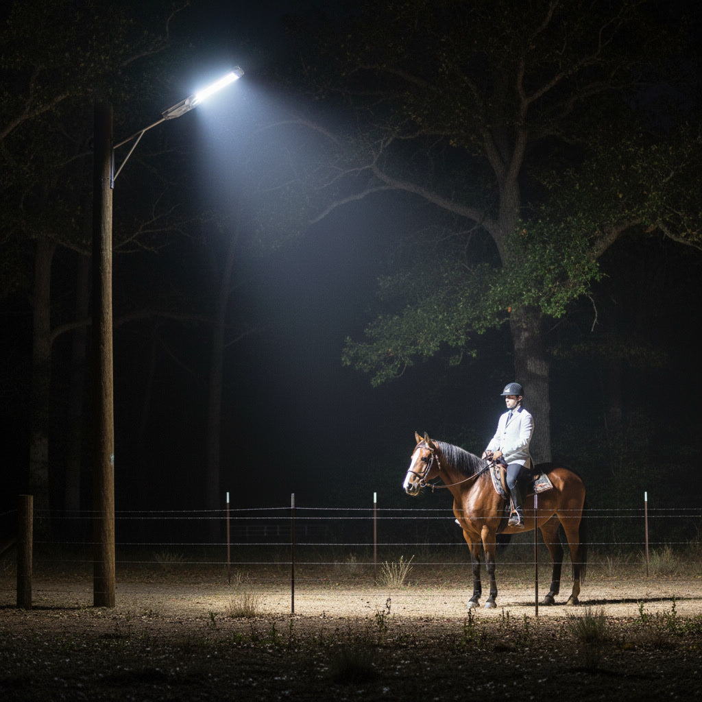 Solaraluma 2550LM Solar Street Light — All-Night Brightness for Ranch Driveways & Farm Gates