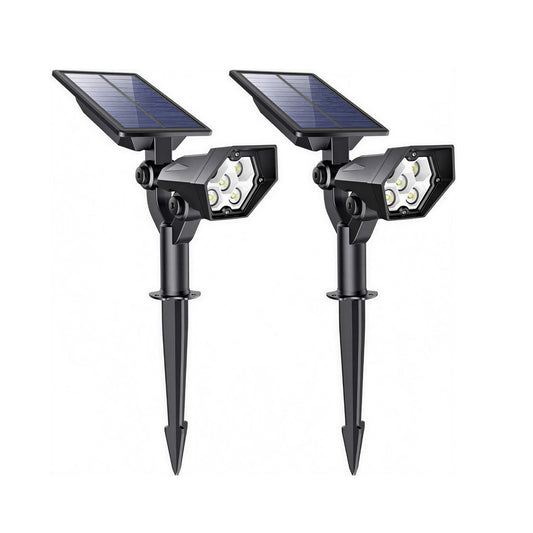 Solar Landscape Spotlights 2-Pack, 100 Lumens, Adjustable, IP65