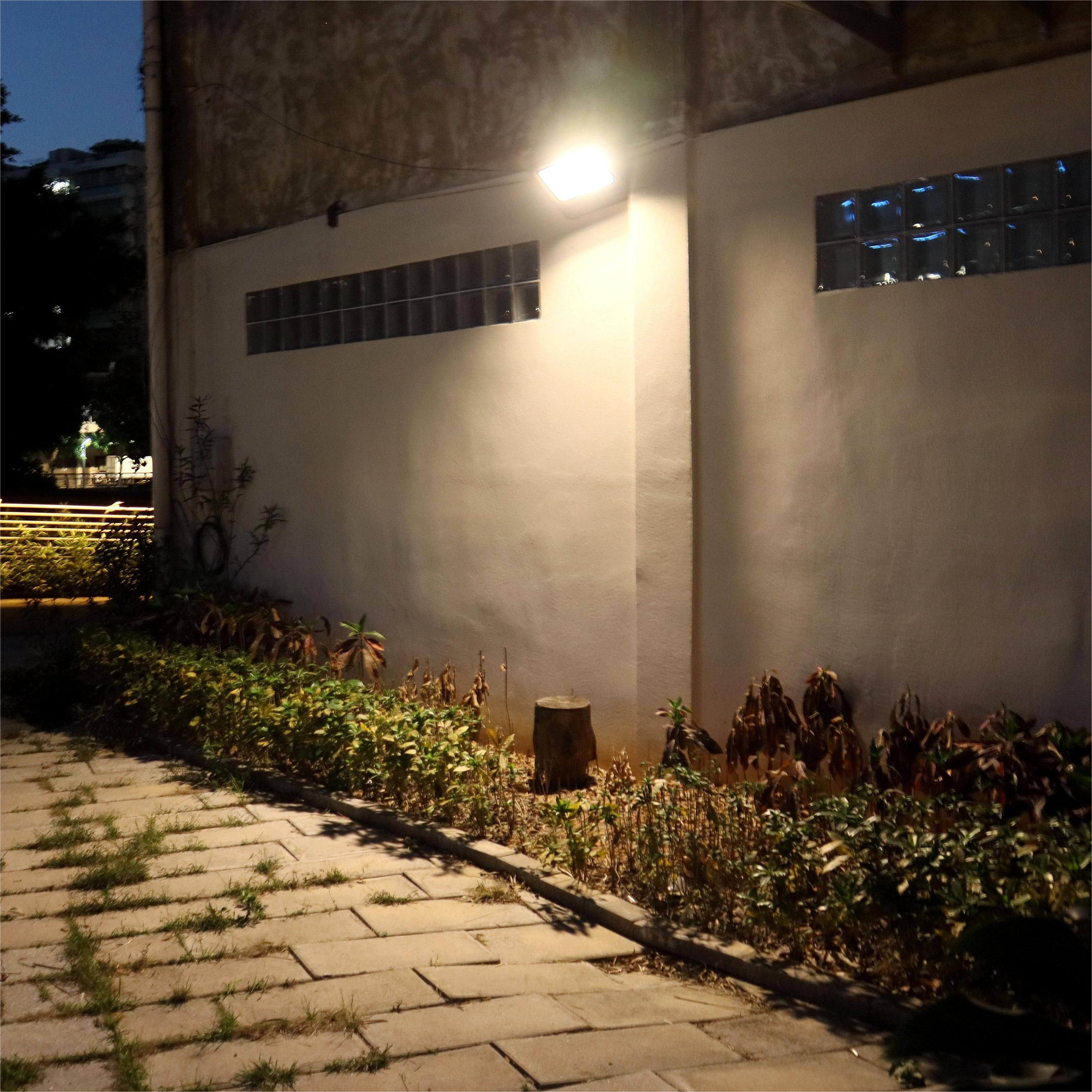 Solaraluma outdoor solar security light with 4500K neutral white illumination, ideal for bright walkway visibility and porch safety.